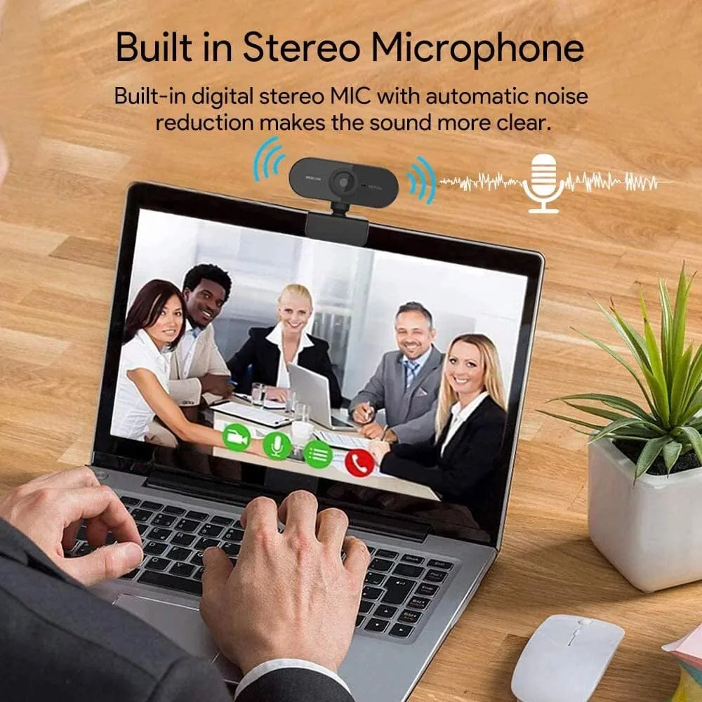 Koramzi 1080P Webcam with Microphone for Windows/Mac OS PC