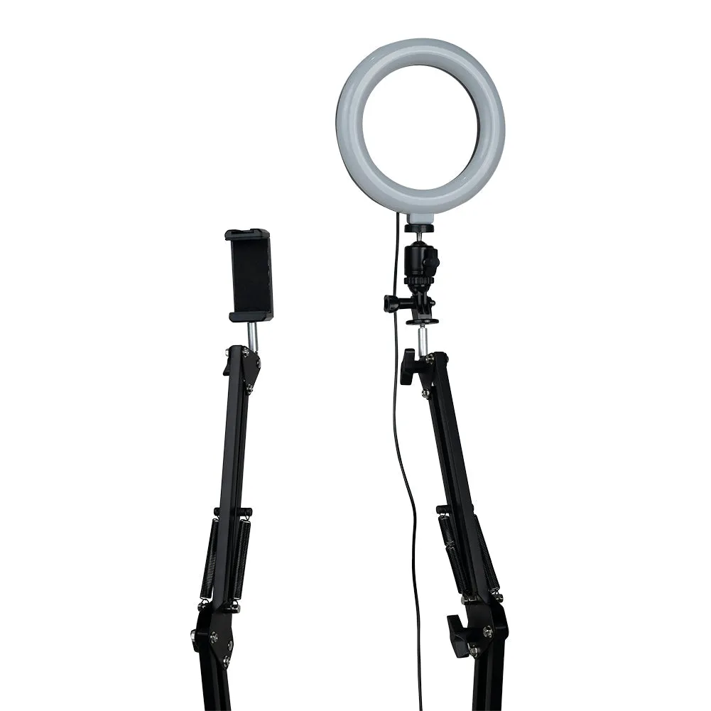 LED 6" Ring Light with Smartphone Holder Tabletop Lighting Kit - 'Inner Artist Plus II'