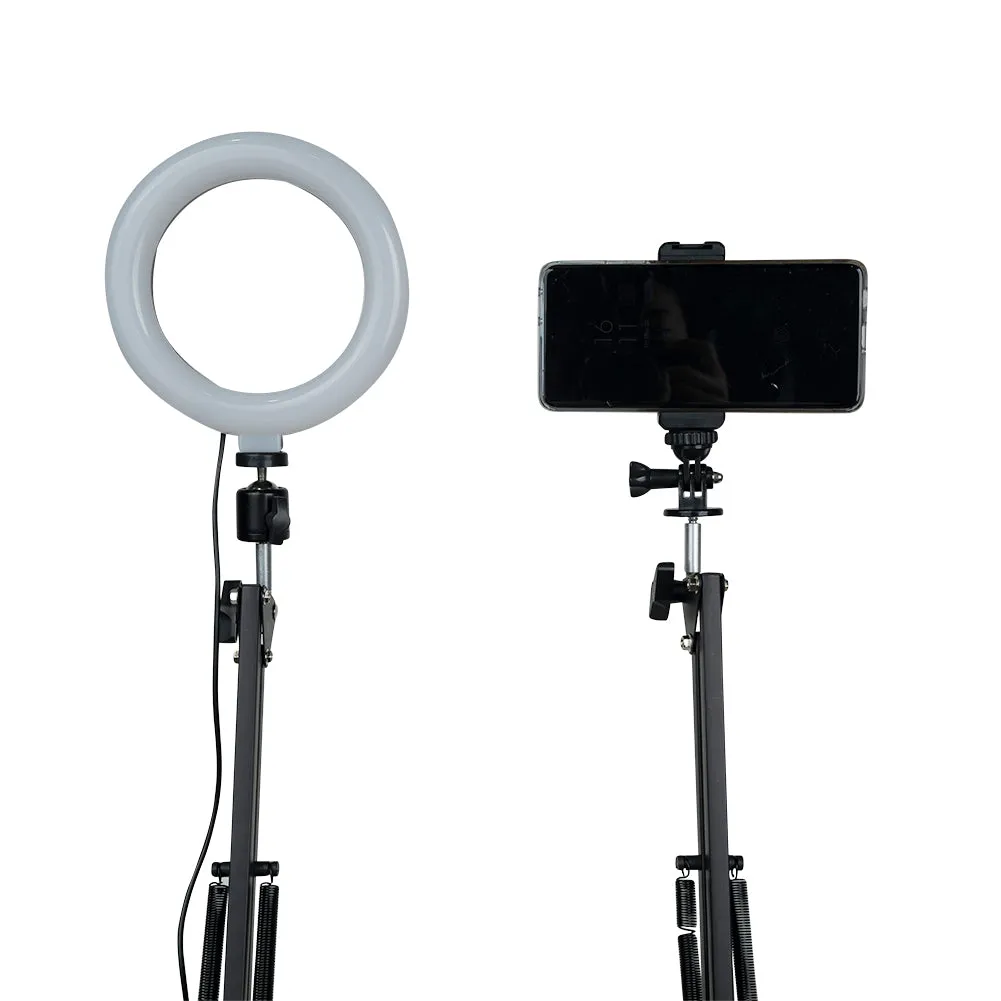 LED 6" Ring Light with Smartphone Holder Tabletop Lighting Kit - 'Inner Artist Plus II'