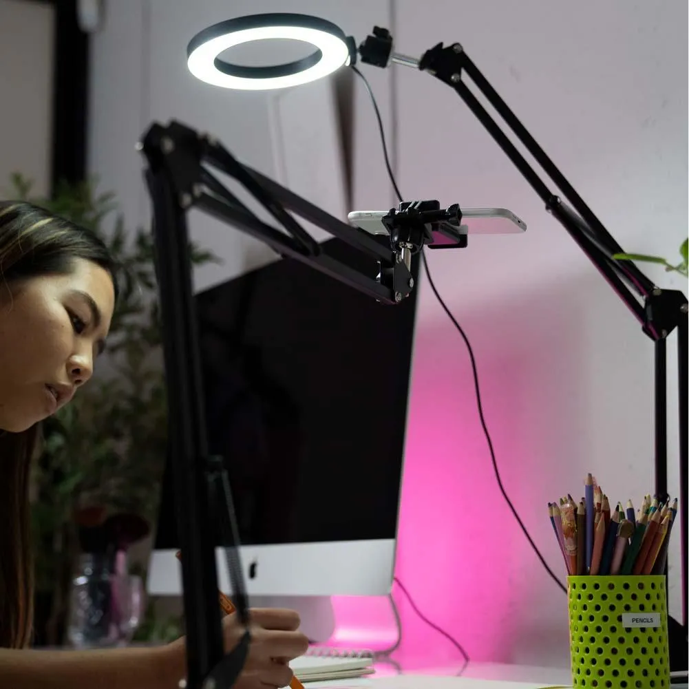 LED 6" Ring Light with Smartphone Holder Tabletop Lighting Kit - 'Inner Artist Plus II'