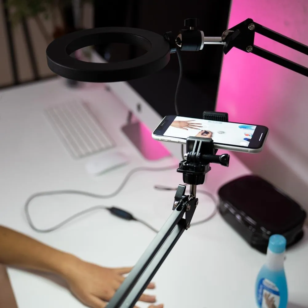 LED 6" Ring Light with Smartphone Holder Tabletop Lighting Kit - 'Inner Artist Plus II'