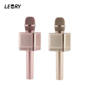 LEORY Q10S Karaoke Wireless Microphones 2.1 Bluetooth Condenser Mic Voice Change 4 Speaker For Smartphone KTV Microphone