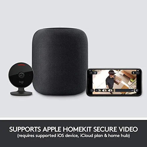 Logitech Circle View Weatherproof Wired Home Security Camera with Logitech TrueView Video, 180° Wide Angle, 1080p HD, Night Vision, 2-Way Audio, Tilt for Privacy, Encrypted, Apple HomeKit Secure Video