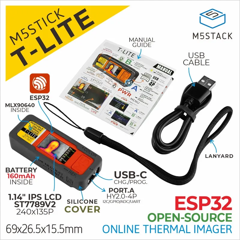 M5stick T-Lite Thermal Camera Dev Kit (MLX90640)