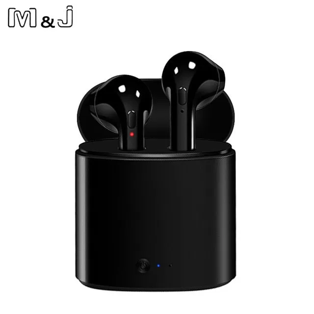 M&J i7s TWS Mini Wireless Bluetooth Earphone Stereo Headphone With Charging Box Mic For All Iphone Android Xiaomi Huawei 2 pcs