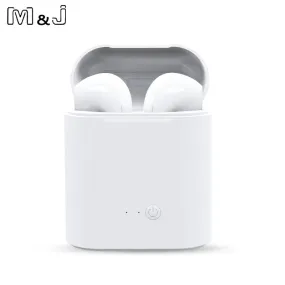 M&J i7s TWS Mini Wireless Bluetooth Earphone Stereo Headphone With Charging Box Mic For All Iphone Android Xiaomi Huawei 2 pcs