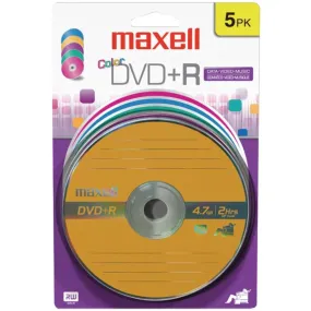 Maxell 639031 4.7GB 120-Minute DVD Rs (5 pk, Color, Carded)