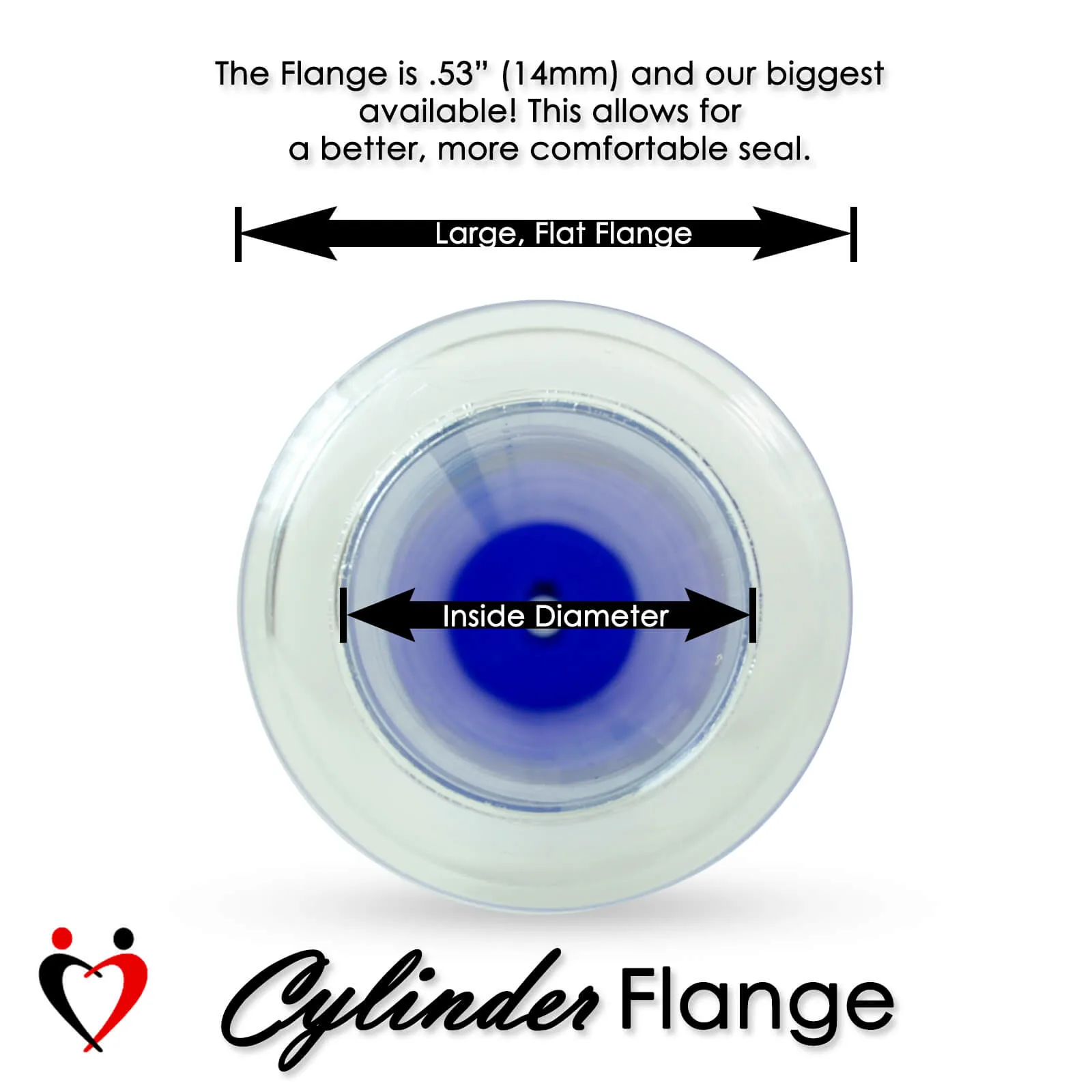 MAXI Black Penis Pump 9 or 12 Inch Length Wide Flange Cylinder 1.75-2.50" Widths