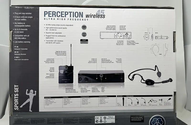 Microphone AKG WMS45 Perception Sports Wireless Headset Microphone System (Band A)