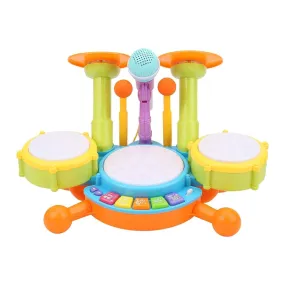 Multicolor Kids Musical Drum Set with Mic, Safe Sound - Gominimo