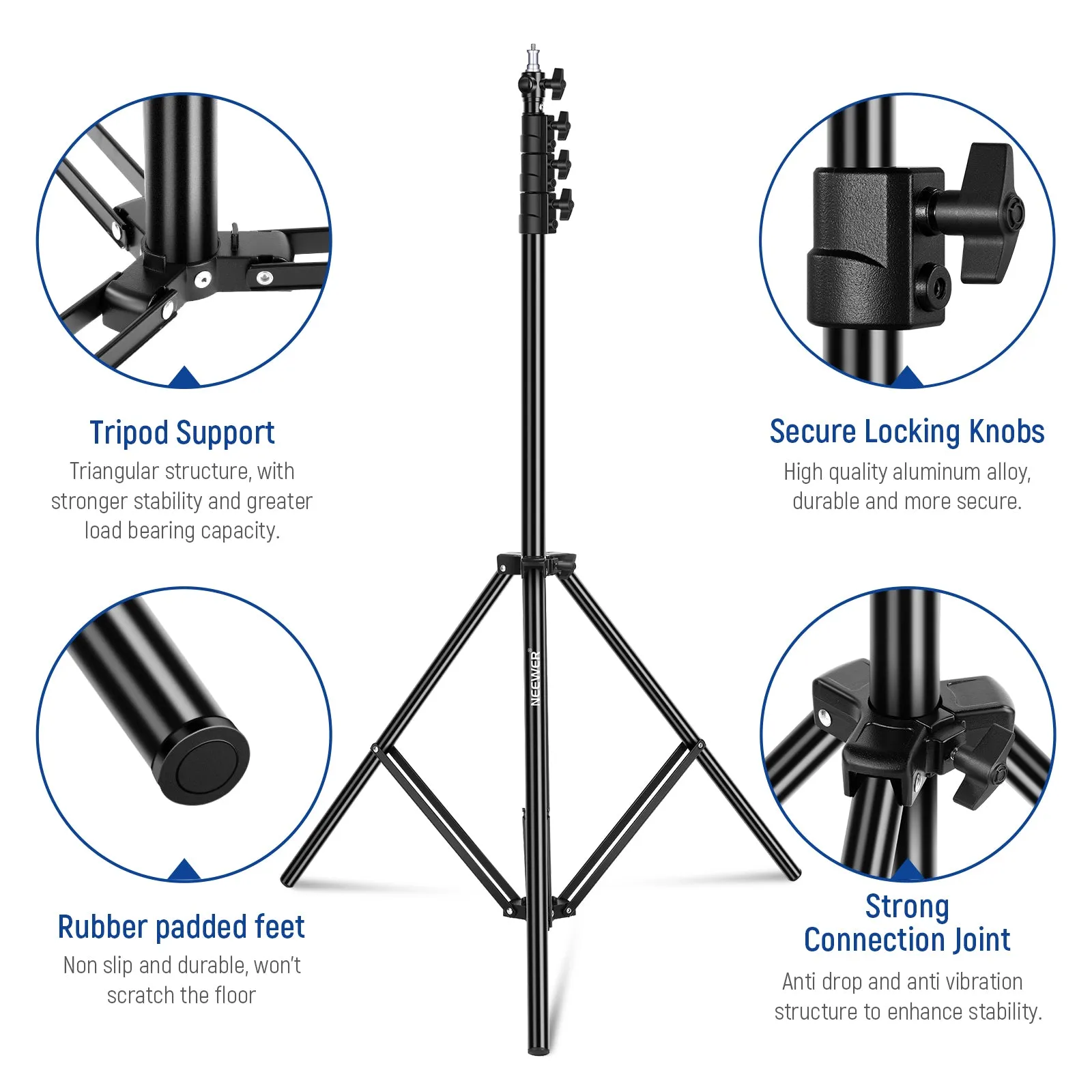 NEEWER 9.8ft/3m Heavy Duty Metal Air Cushioned Light Stand