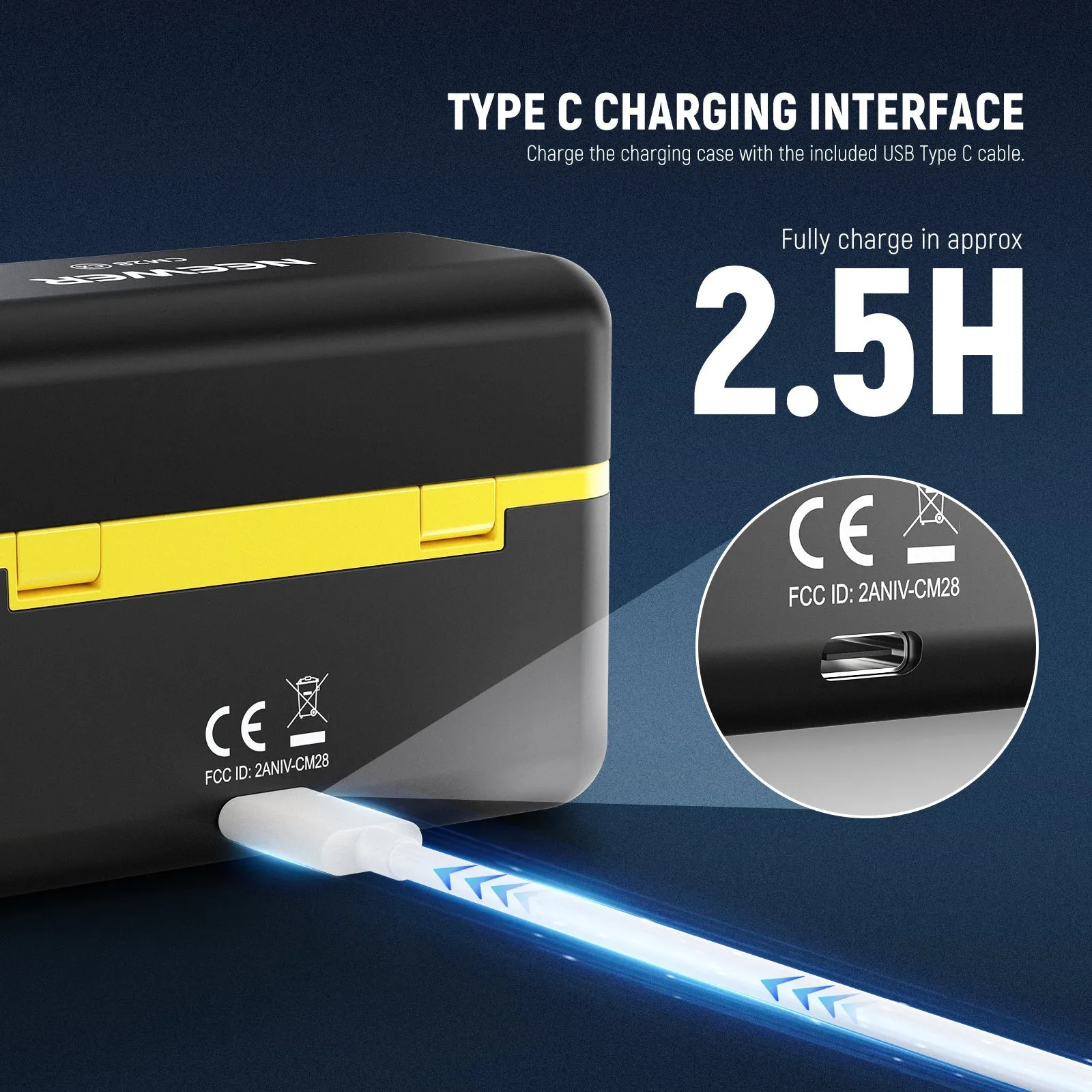 NEEWER Charging Case for CM28 Wireless Lavalier Microphone