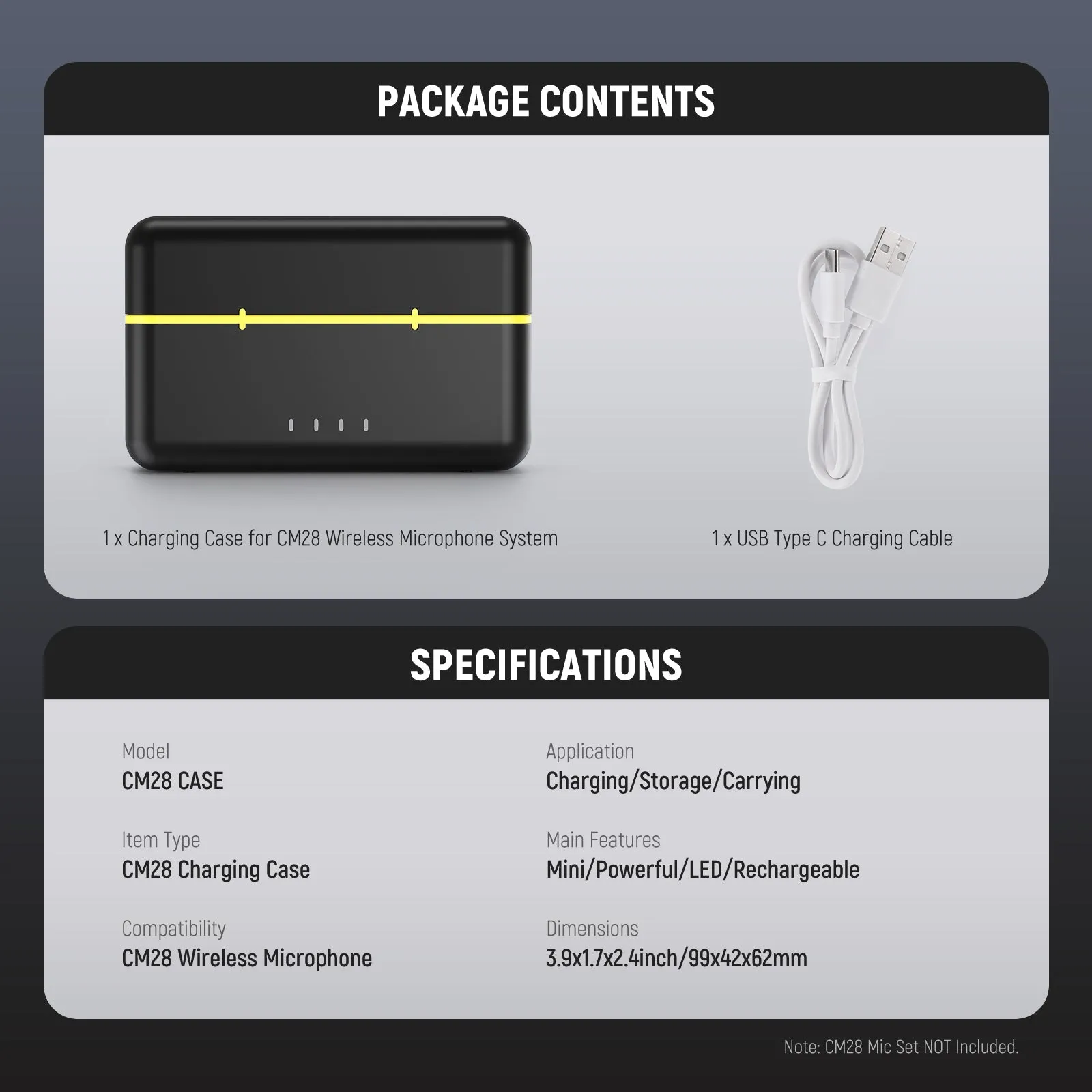NEEWER Charging Case for CM28 Wireless Lavalier Microphone