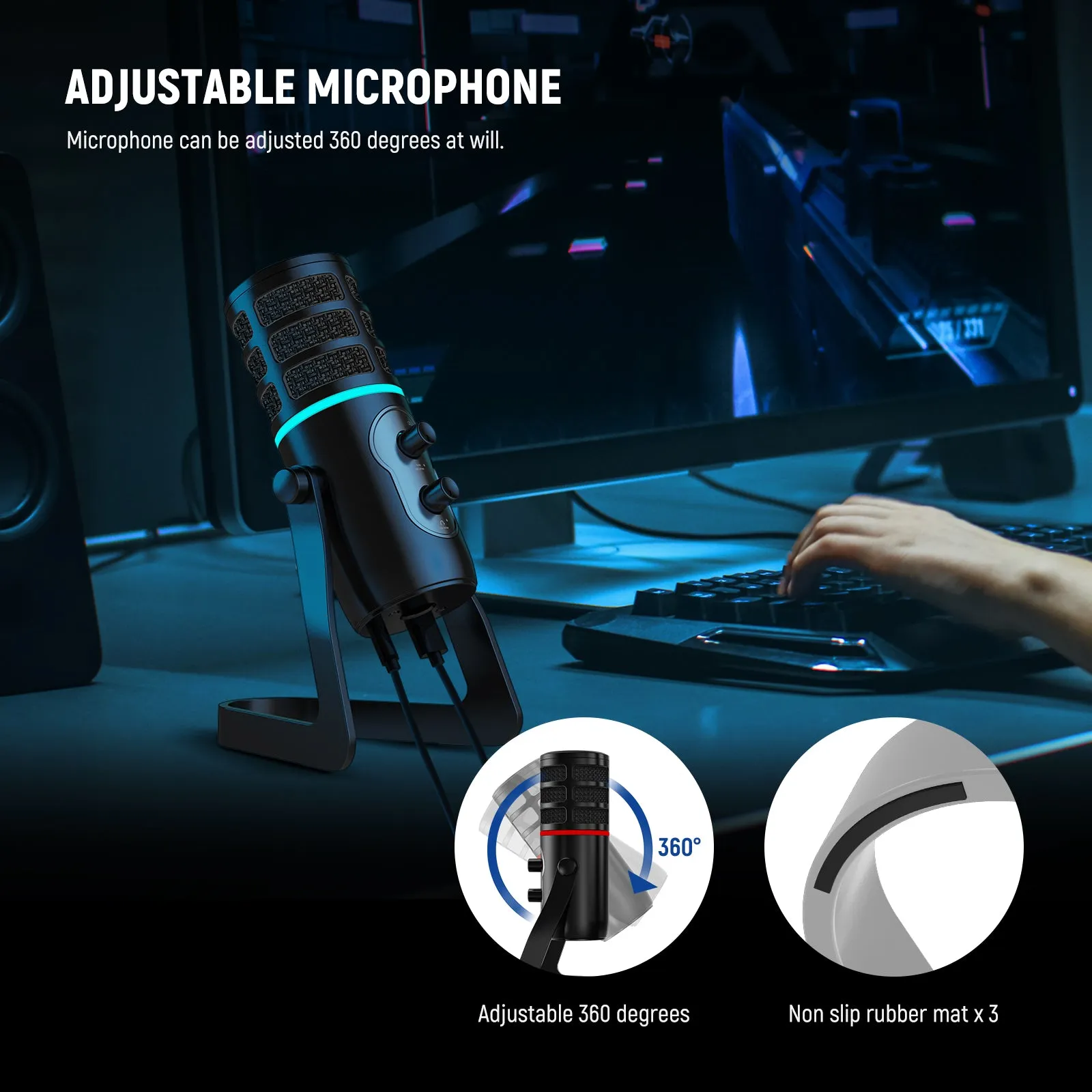NEEWER CM27 4 Pickup Patterns USB Gaming Microphone