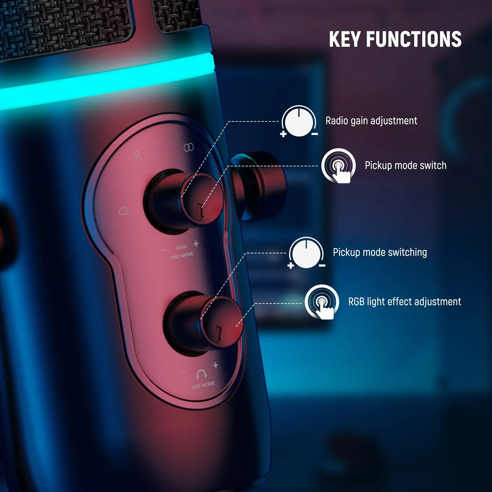 NEEWER CM27 4 Pickup Patterns USB Gaming Microphone