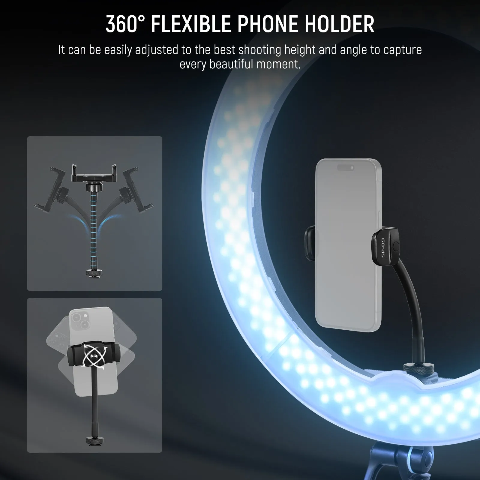 NEEWER SP-09 2.56"-3.74" 360° Flexible Phone Holder