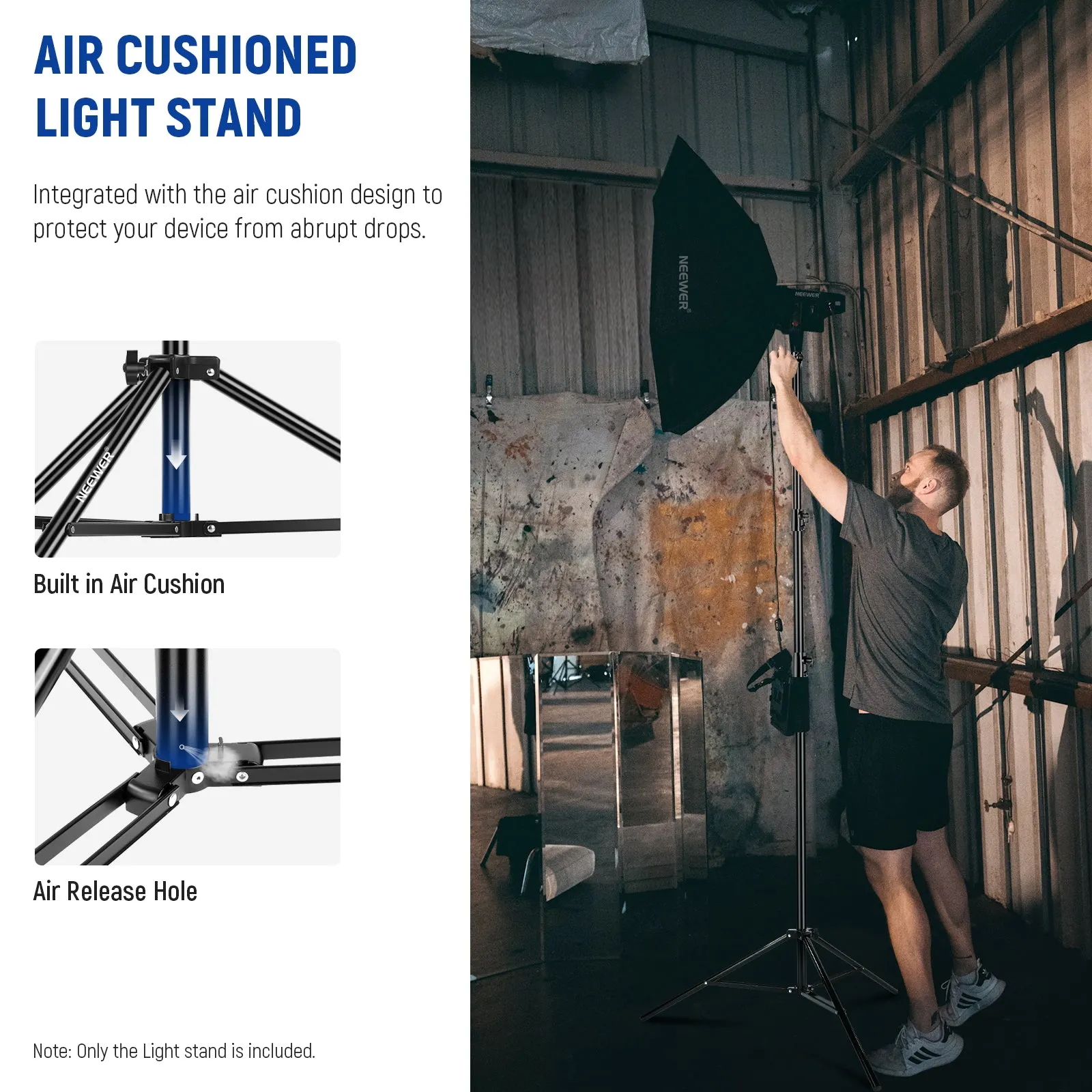 NEEWER ST-260AC 8.5ft/2.6m Air Cushioned Light Stand