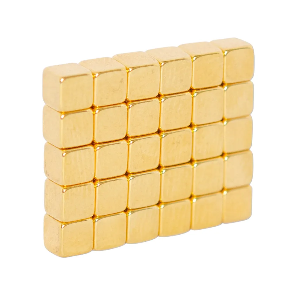 Neodymium Block Magnet - 3.175mm x 3.175mm x 3.175mm | N52 | Gold Coating