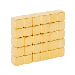 Neodymium Block Magnet - 3.175mm x 3.175mm x 3.175mm | N52 | Gold Coating