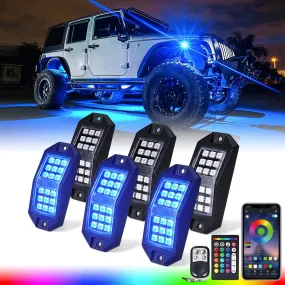 Offroad Multi-Color RGB-W LED Rock Lights with Remote Control & Bluetooth