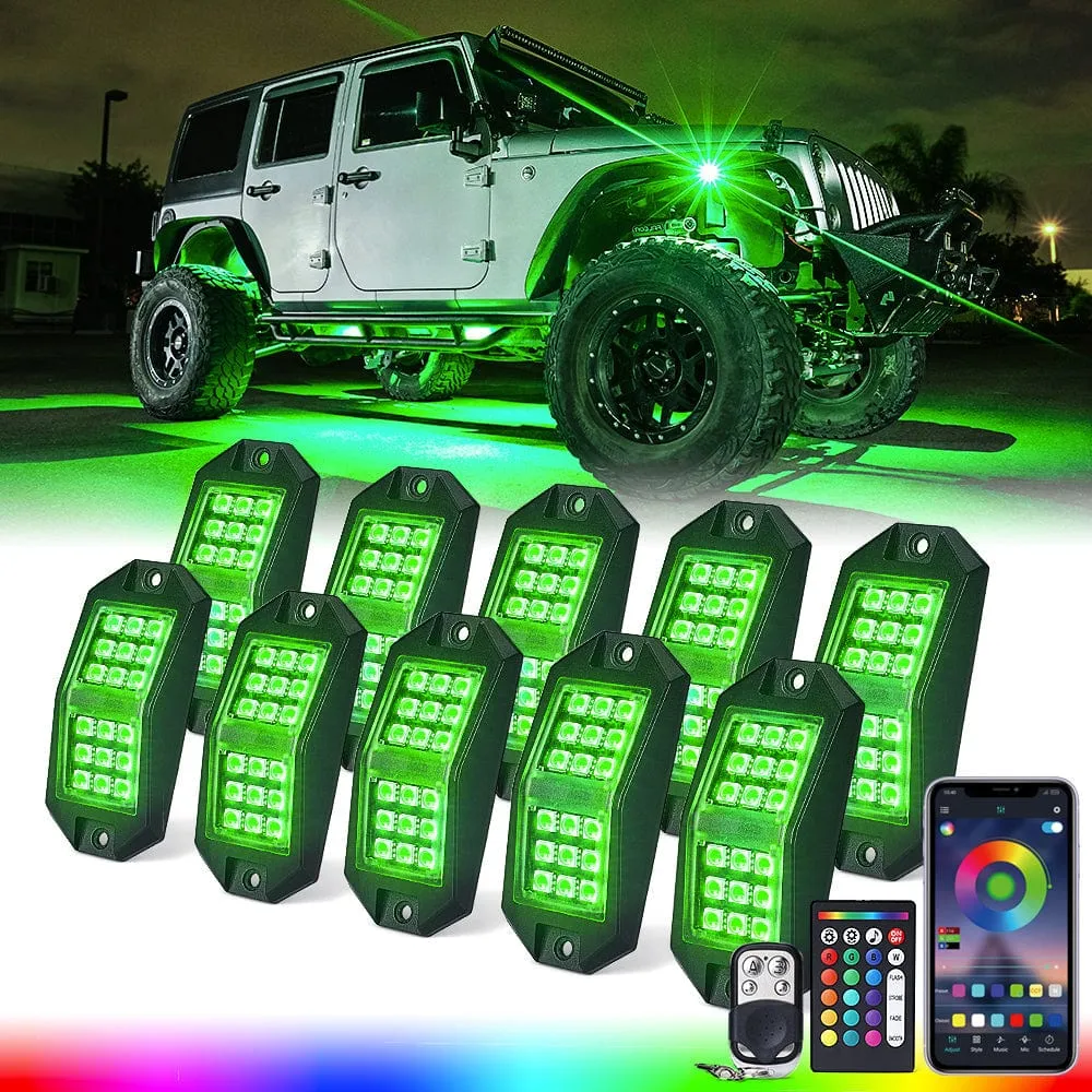 Offroad Multi-Color RGB-W LED Rock Lights with Remote Control & Bluetooth
