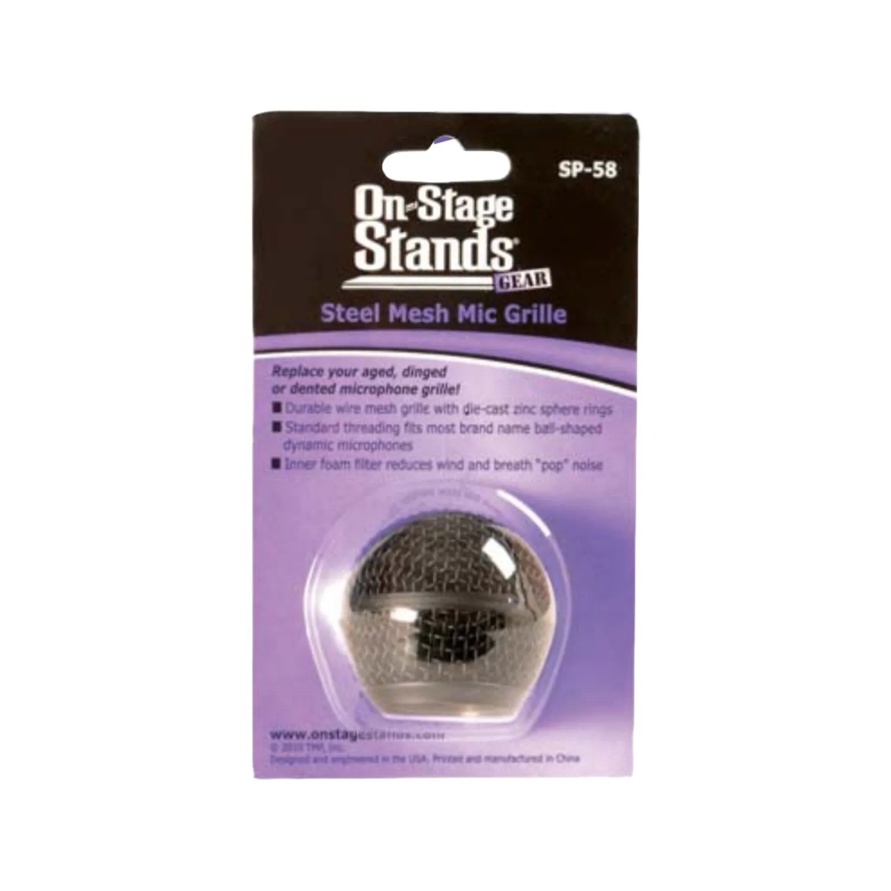 On Stage Steel Mesh Microphone Grille (Black)