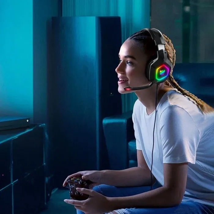 ONIKUMA K10 Professional Gaming Headset with RGB Colorful Lighting