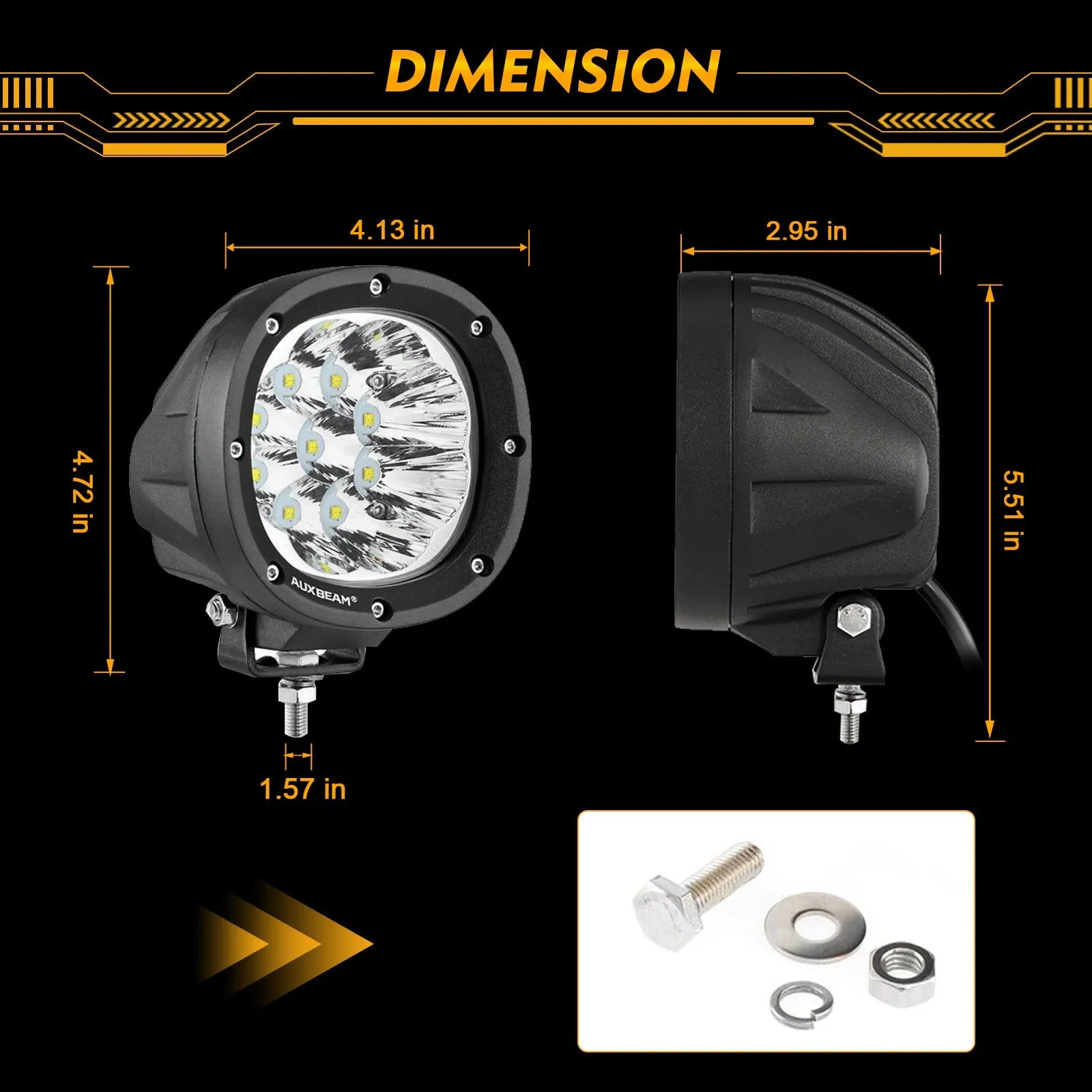 P4 Series | 4 Inch 90W Round LED Driving Lights Spot White Pod Lights