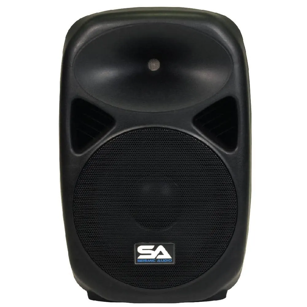 Pair of Powered 12 Inch PA Speakers - Rechargeable with 2 Mics, Remote and Bluetooth