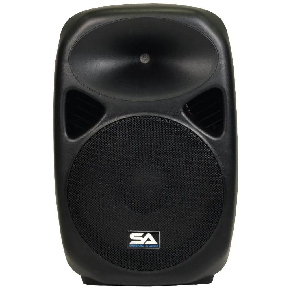 Pair of Powered 15 Inch PA Speaker - Rechargeable with 2 Mics, Remote and Bluetooth
