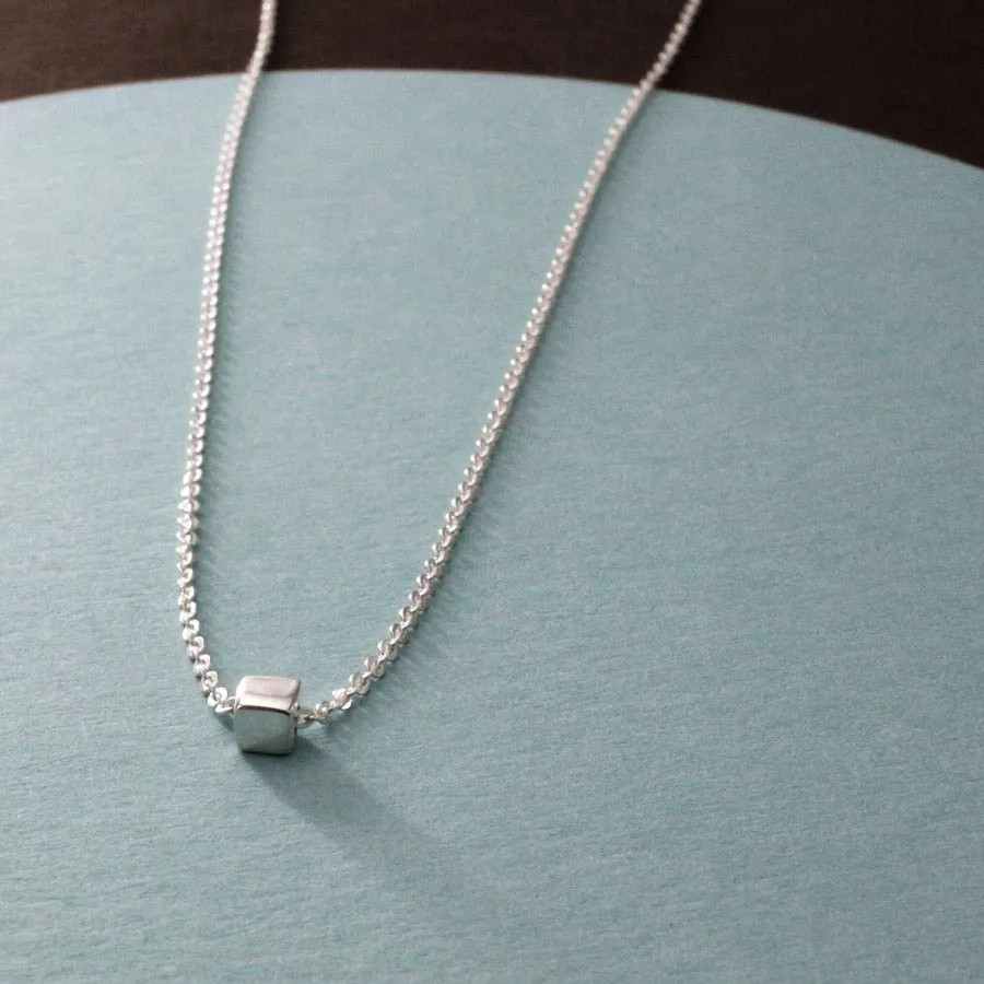 Piccoli - Tiny Cube Silver Pendant