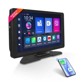 PODOFO 9 Inches 4G 64G Android 13.0 Portable Wireless Carplay Screen Car Stereo, High-definition DVR with Front Camera, Android Auto Touchscreen, GPS Navigation, WiFi,Bluetooth, Supports Android Cast Apple Airplay