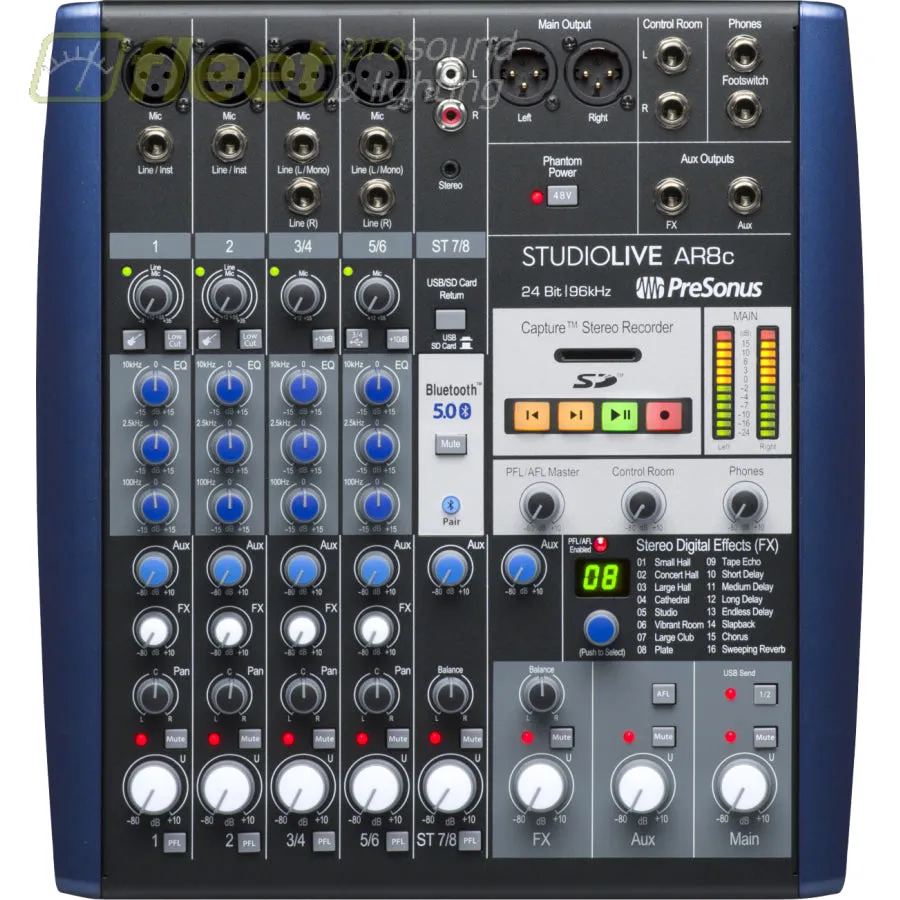 PreSonus StudioLive AR8C Analog Multitrack Recording & Live Mixer, 2779200103