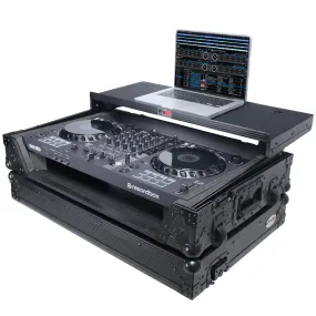 ProX XS-DDJFLX6WLTBL ATA Flight Style Road Case for Pioneer DDJ-FLX6 GT DJ Controller with Laptop Shelf 1U Rack Space and Wheels Black