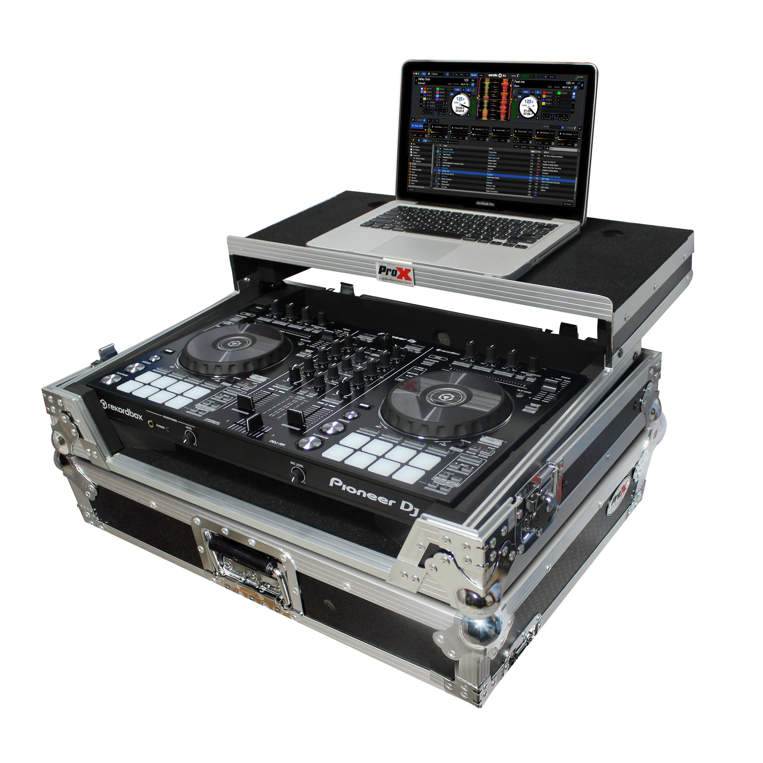 ProX XS-DDJRRLT Flight Case For Pioneer DDJ-RR & DDJ-SR2 W-Sliding Laptop Shelf
