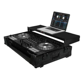 ProX XS-DDJRZWLTBL Flight Case for Pioneer DDJ-RZ Digital Controller W-Laptop Shelf and Wheels | Black on Black