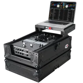 ProX XS-DJMS11LTBL Flight Case for Pioneer DJM-S11 Mixer with Sliding Laptop Shelf | Black on Black