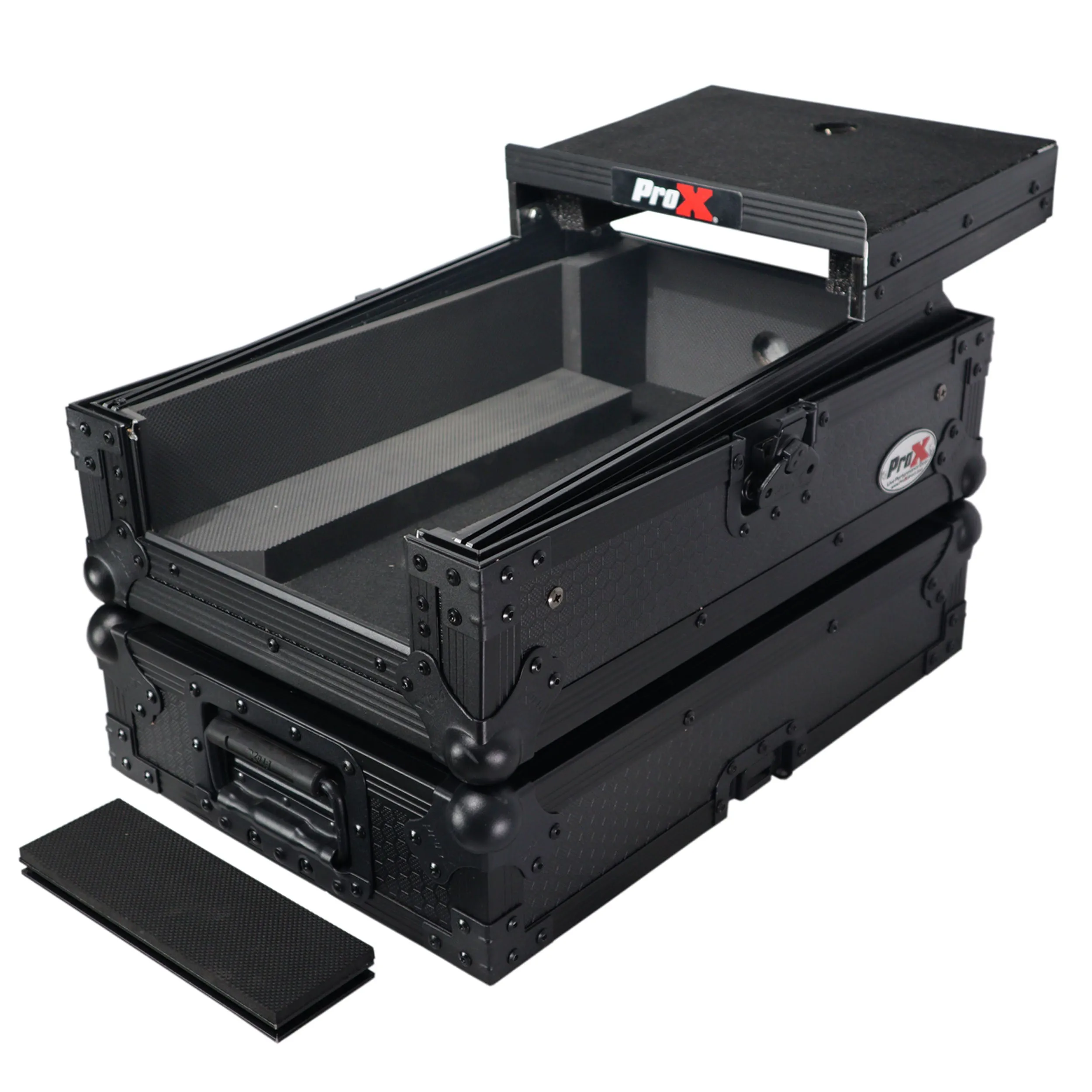 ProX XS-DJMS7LTBL ATA Flight Style Road Case for Pioneer DJM-S7 DJ Mixer with Laptop Shelf Black Finish