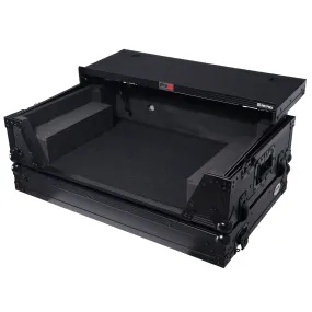 ProX XS-FLX102UWLTBLLED Flight Style Road Case For Pioneer DDJ-FLX10 DJ Controller with Laptop Shelf 2U Rack Space Wheels LED - Black Finish
