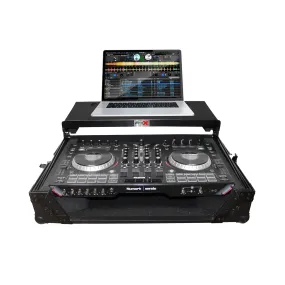 ProX XS-NS6IILTBL Digital Controller Flight Case W/Sliding Laptop Shelf for Numark NS6II (Black on Black)