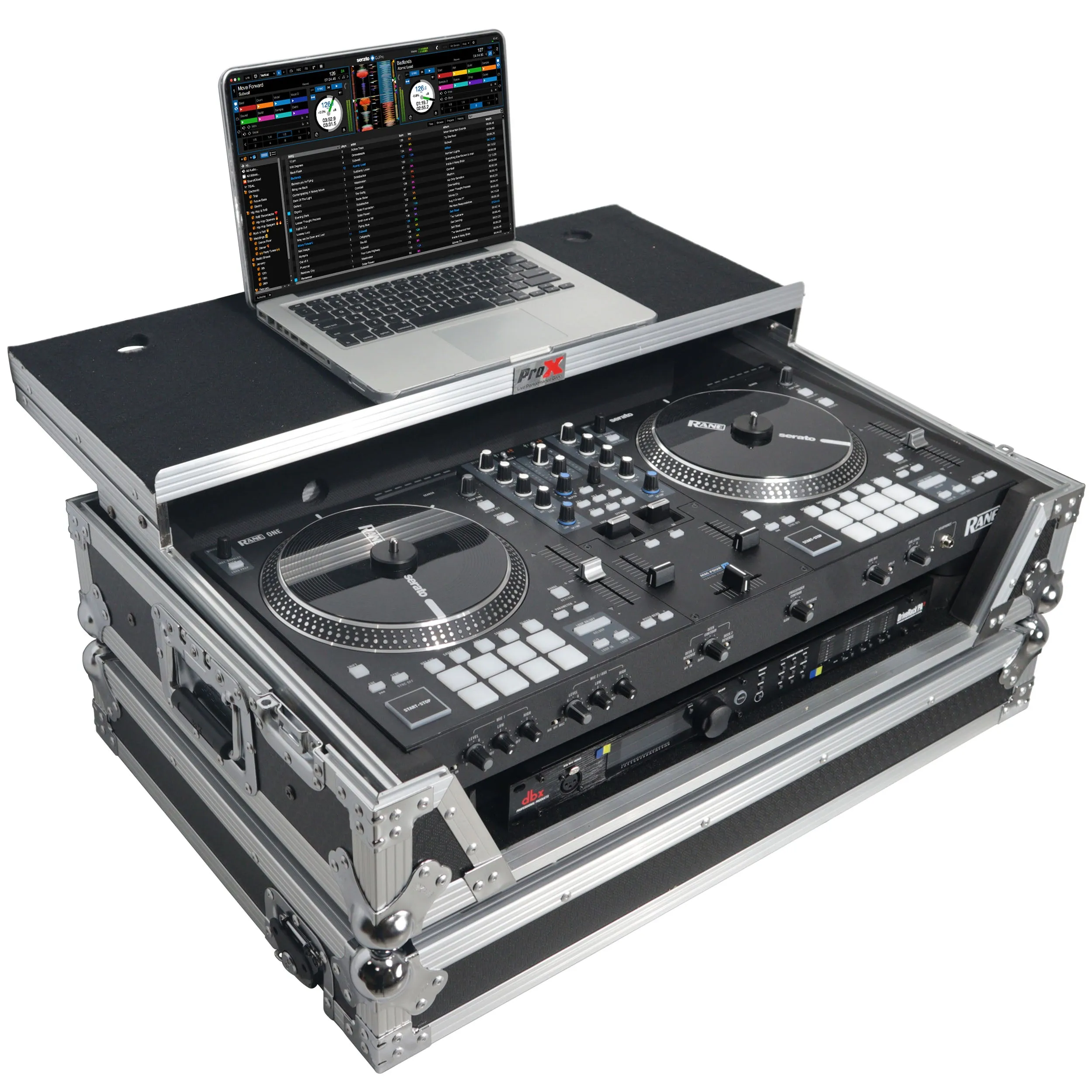 ProX XS-RANEONE WLT Flight Case For RANE ONE DJ Controller with Sliding Laptop Shelf, 1U Rack, and Wheels