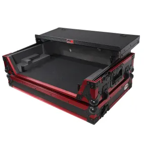 ProX XS-RANEONE WLTFRLED ATA Flight Style Road Case For RANE One DJ Controller with Laptop Shelf 1U Rack Space Wheels & LED Kit Metallic Red