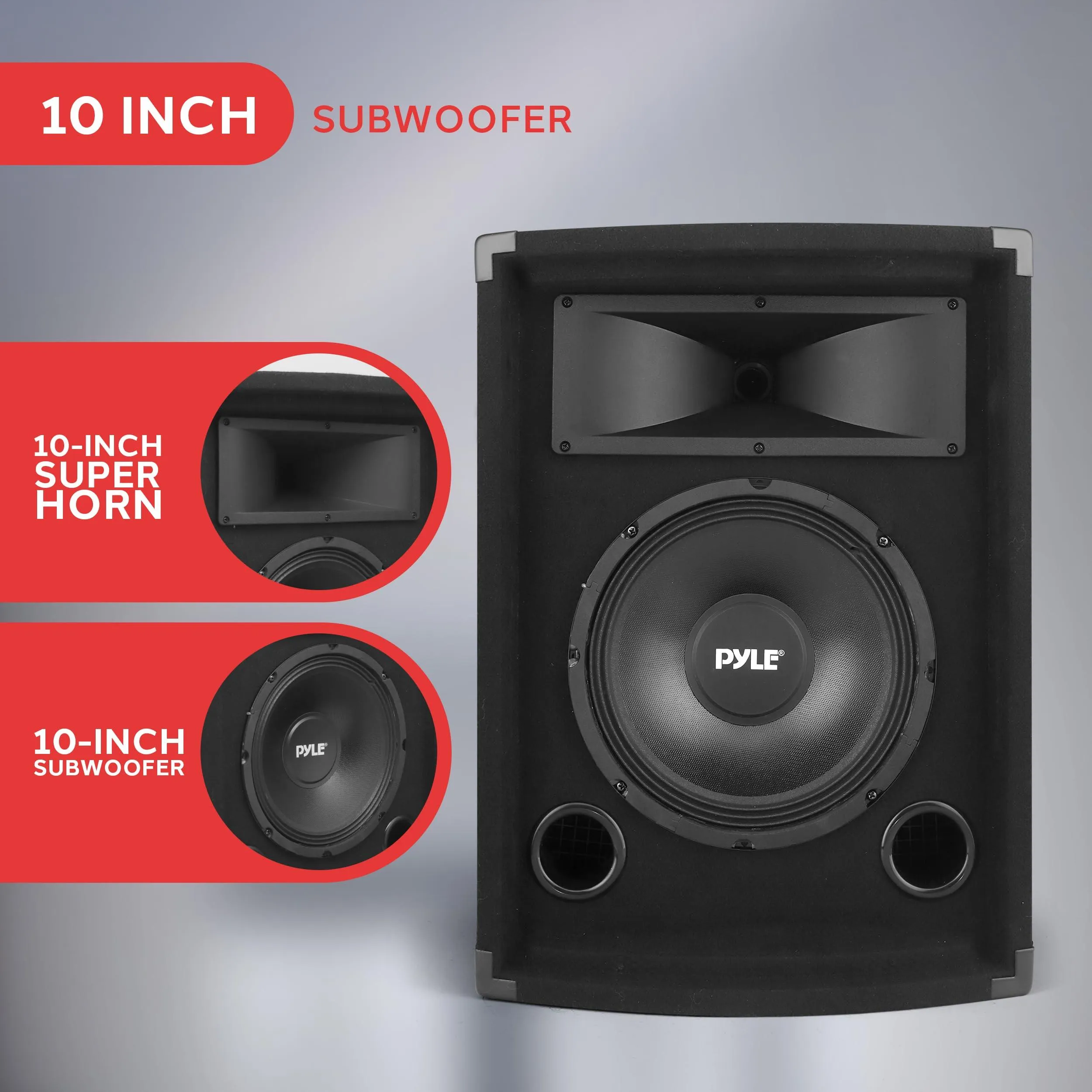 PylePro Portable Cabinet PA Speaker System - 500Watt Outdoor Sound System.