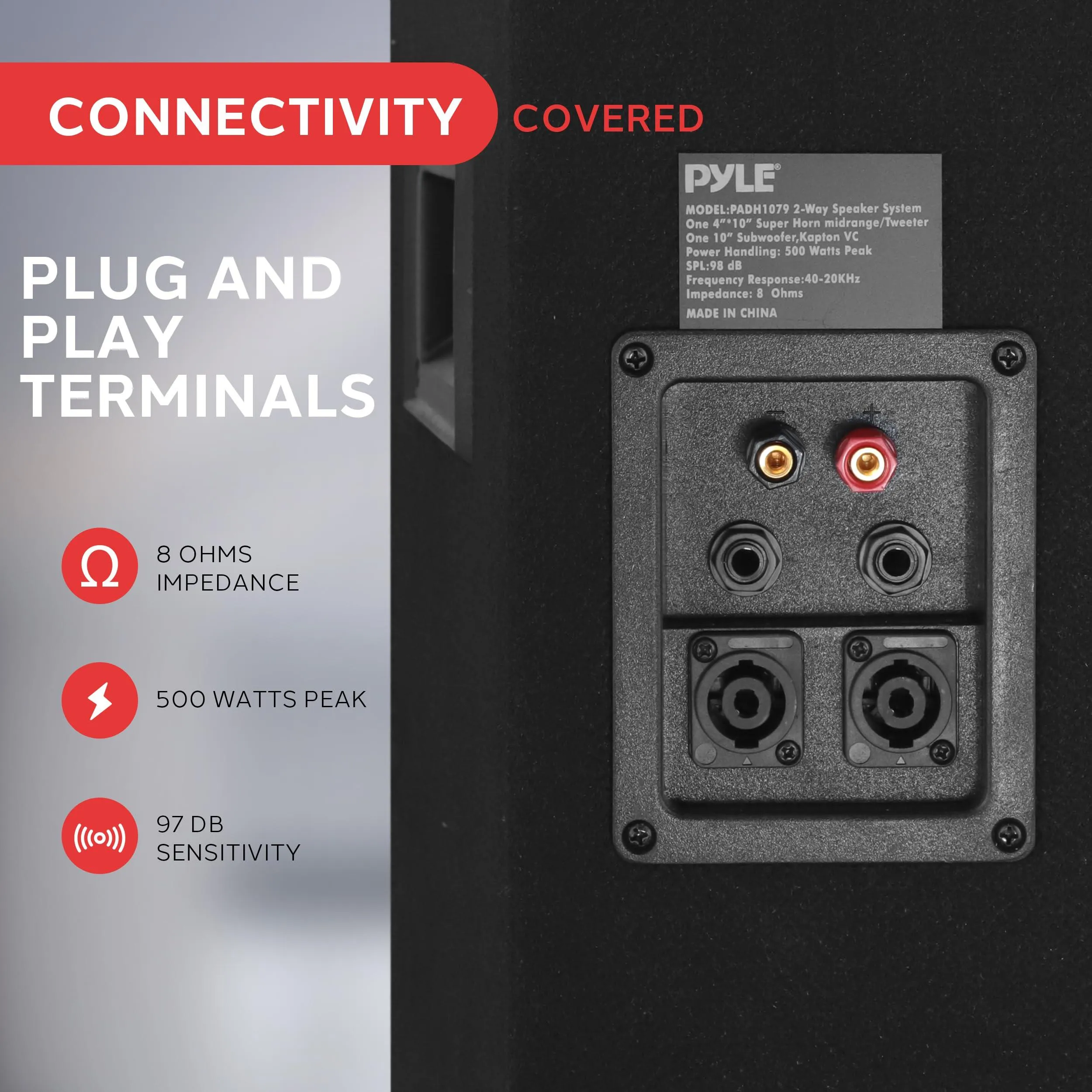 PylePro Portable Cabinet PA Speaker System - 500Watt Outdoor Sound System.