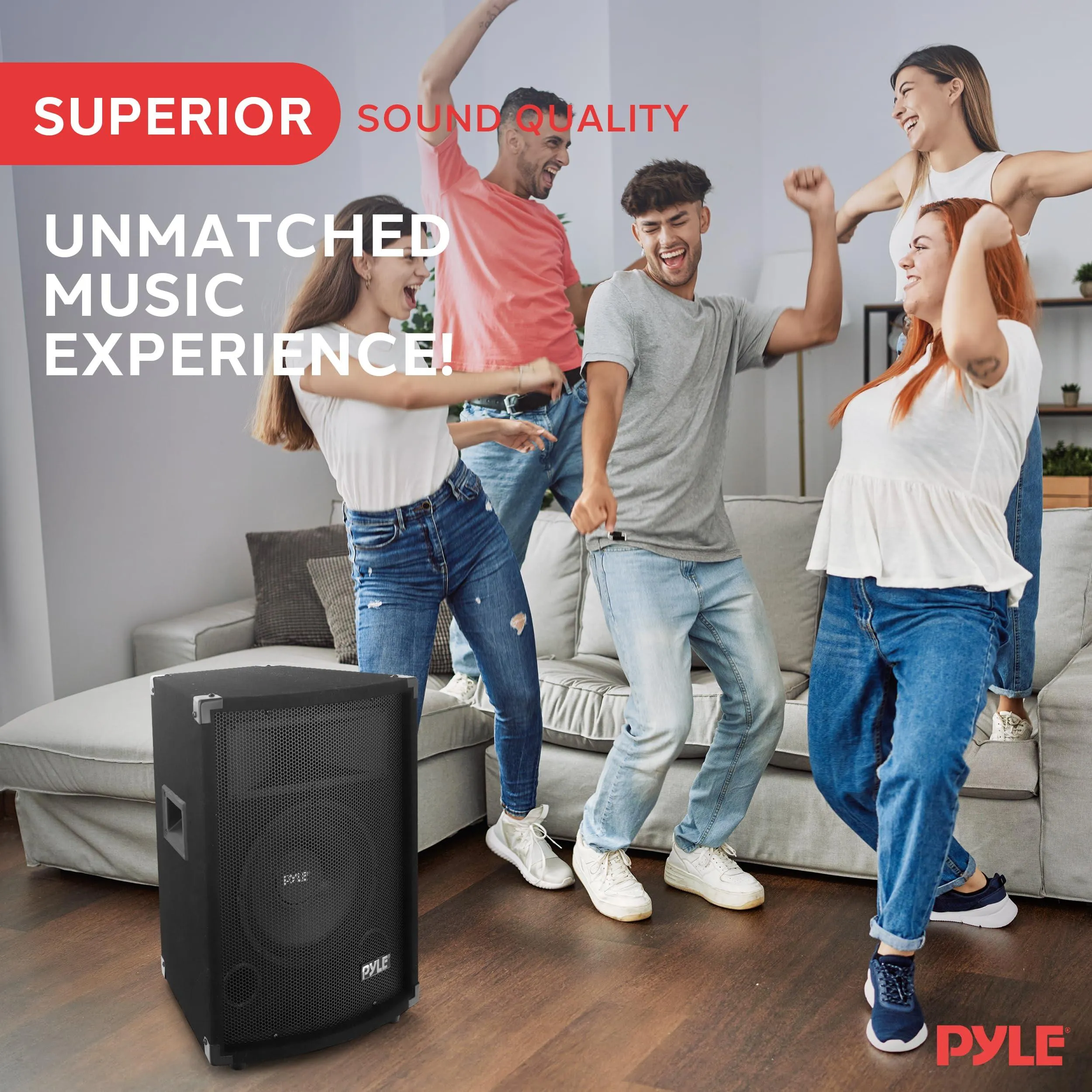 PylePro Portable Cabinet PA Speaker System - 500Watt Outdoor Sound System.