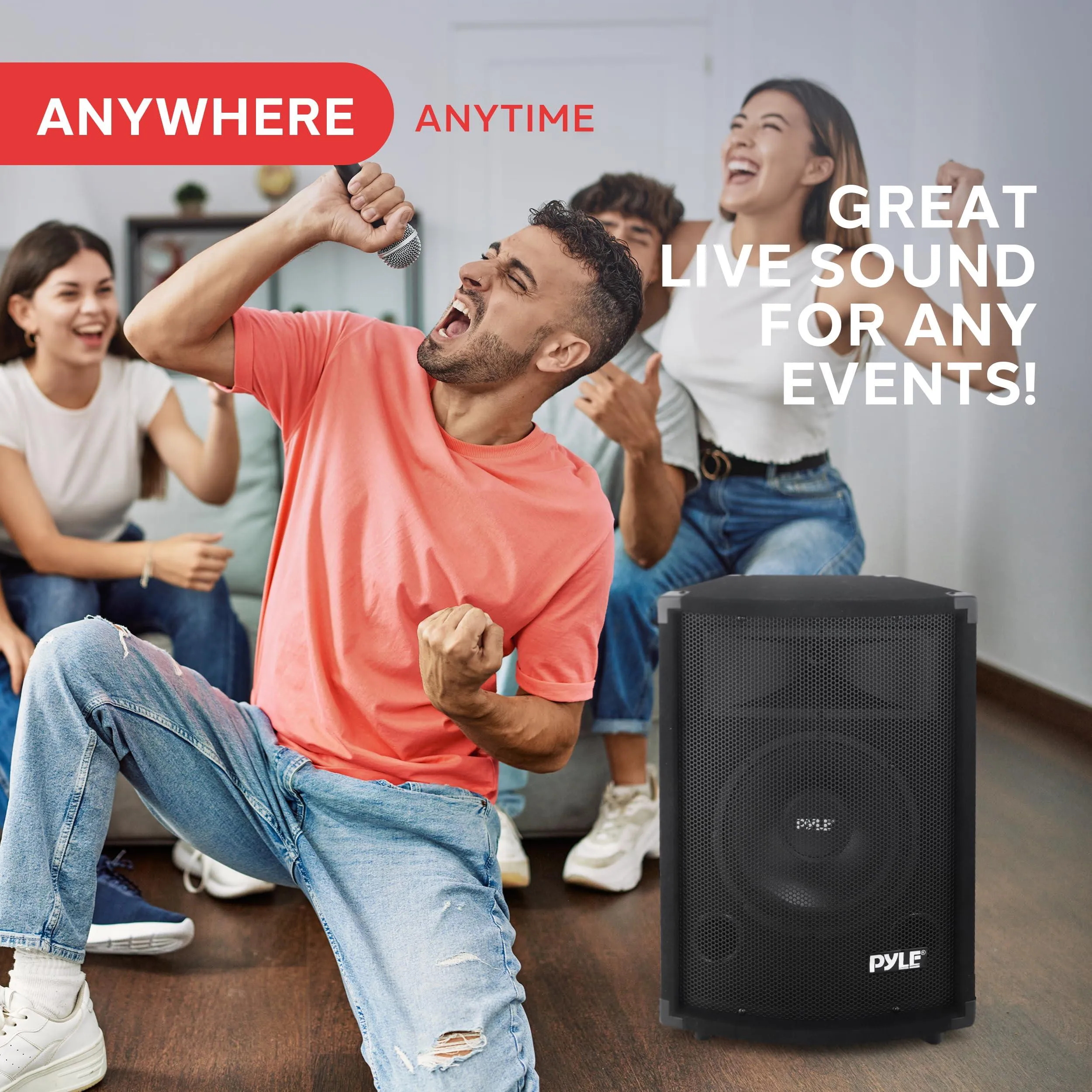 PylePro Portable Cabinet PA Speaker System - 500Watt Outdoor Sound System.