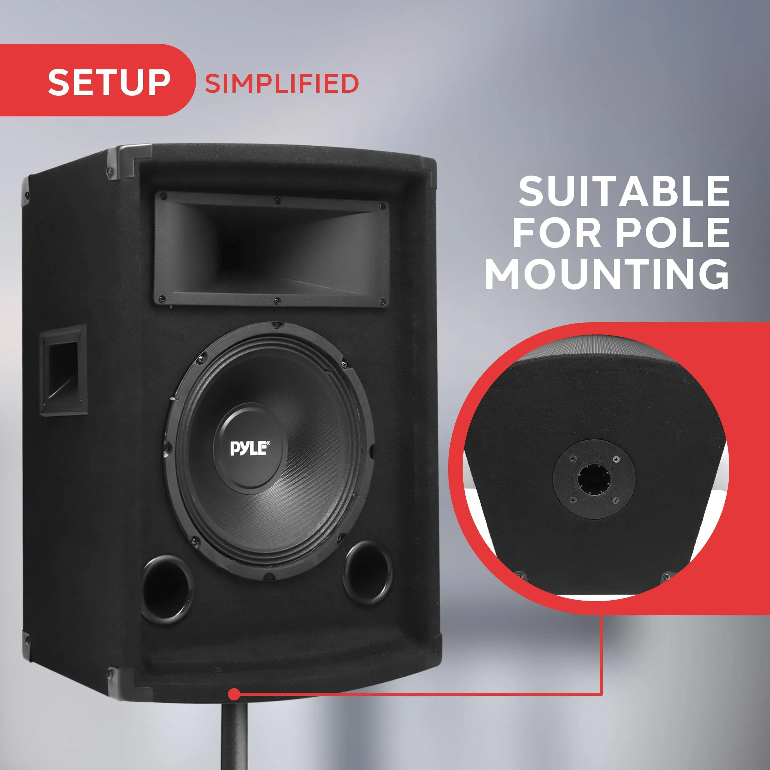 PylePro Portable Cabinet PA Speaker System - 500Watt Outdoor Sound System.