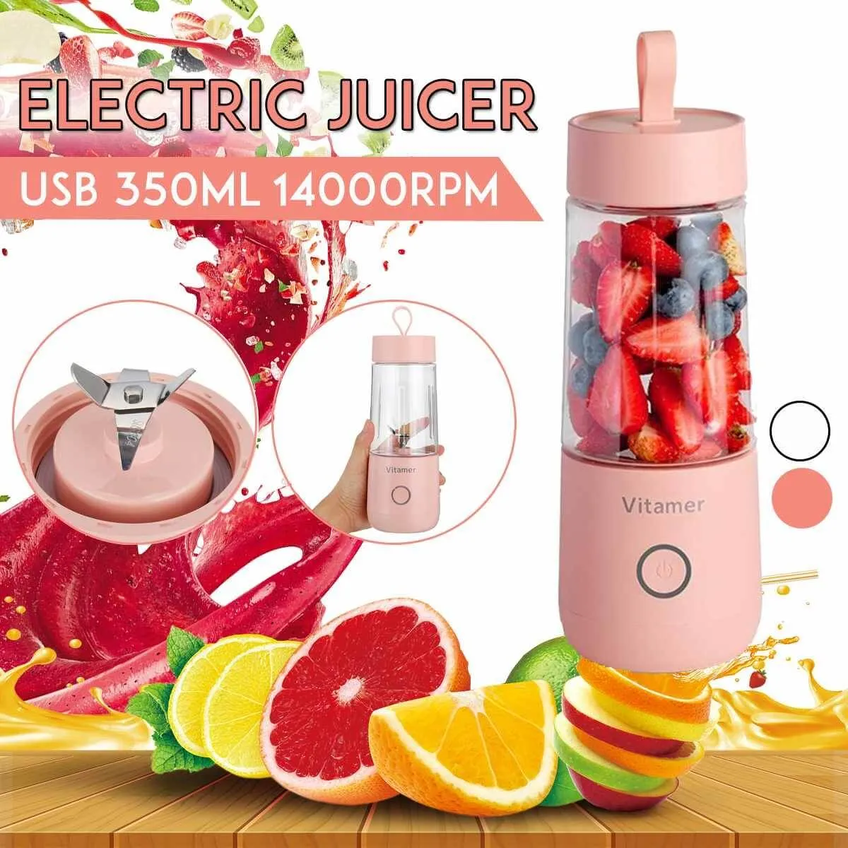 Rechargeable & Powerful Mini Blender 350ml