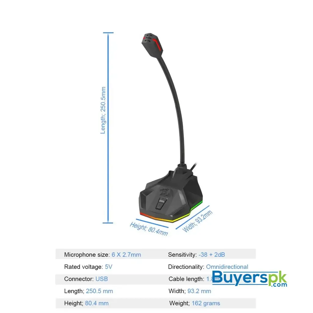 Redragon Gm99 Stix Rgb Usb Streaming Microphone