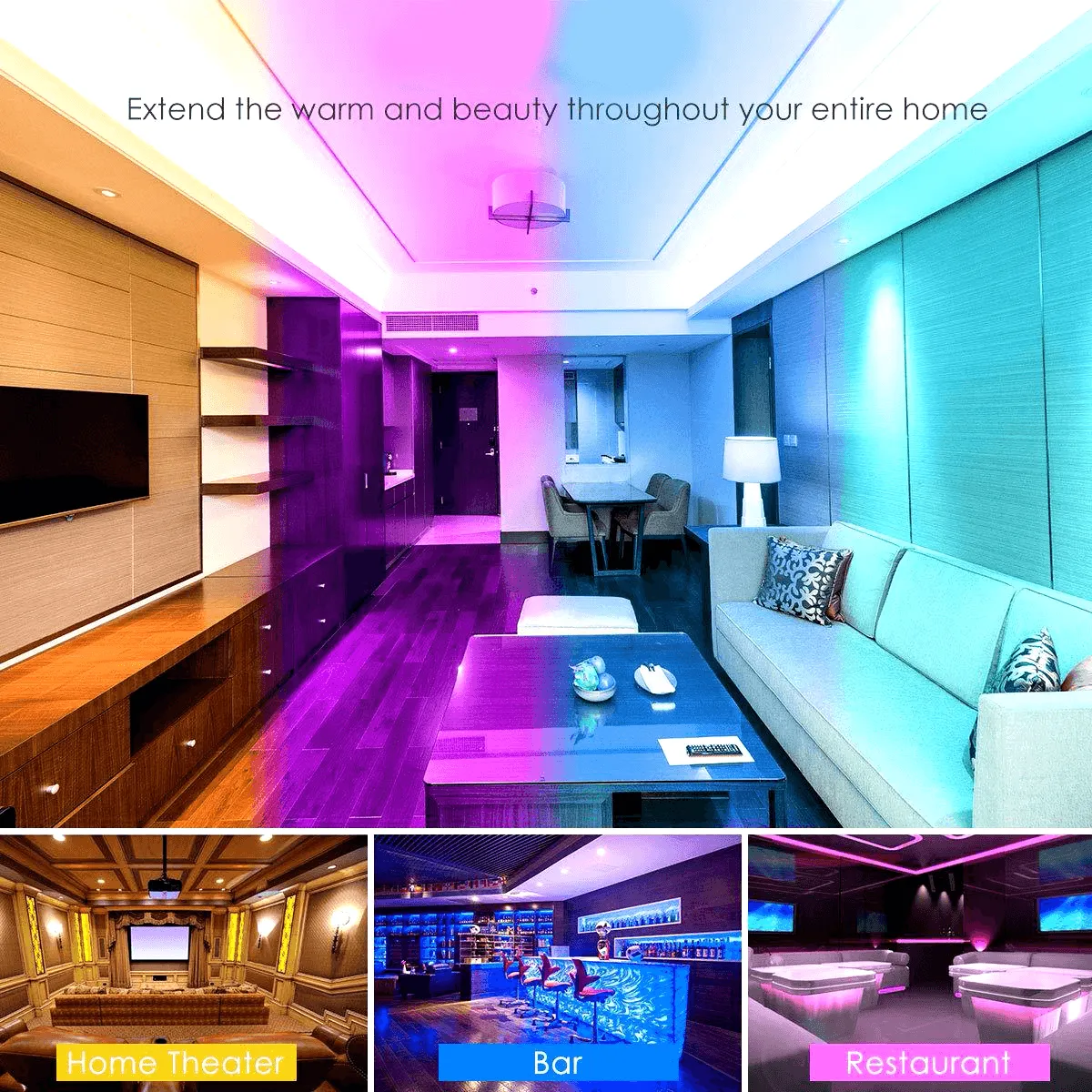 RGB LED Strip with WiFi Controller DC 24V 10m One Length 5050 IP65 Waterproof 60LED/m Full Kit